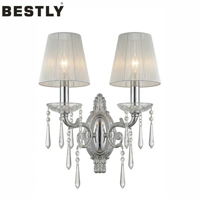 شیڈز-2 لائٹس کے ساتھ جدید کرسٹل وال لیمپ اور اسکونس